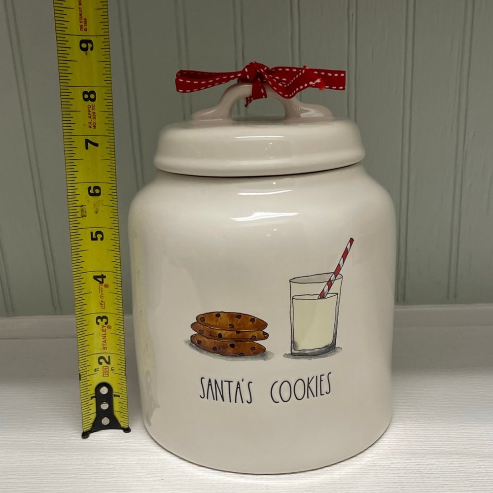 NWT RAE DUNN Christmas Canister Jar SANTA'S COOKIES Hard to Find!